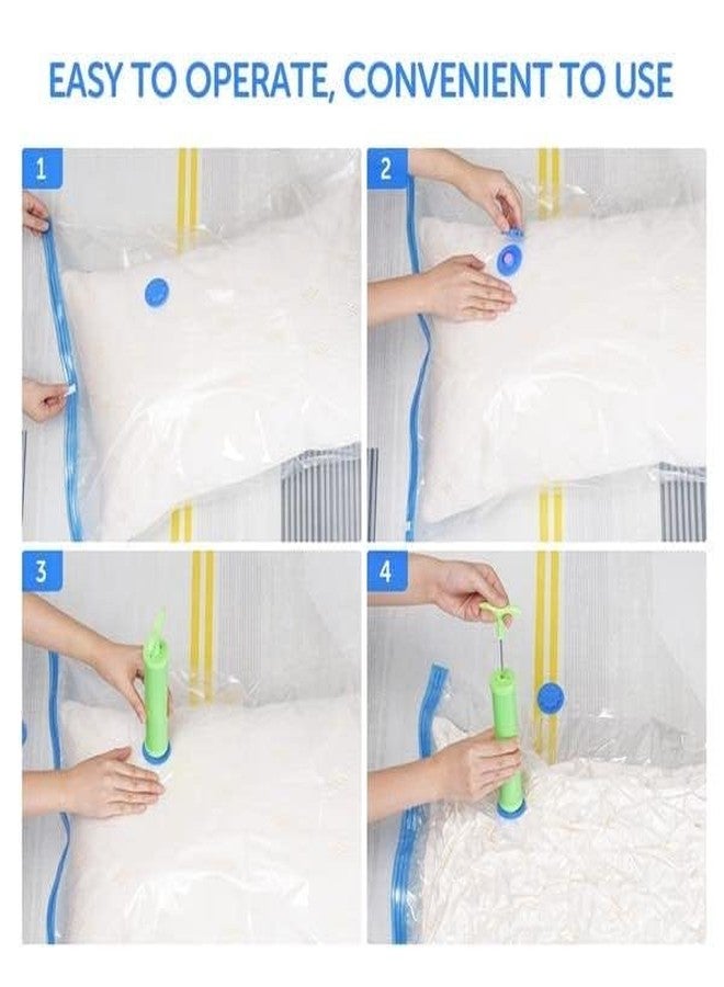 Corslet أكياس تخزين الملابس القابلة لإعادة الاستخدام والمزودة بسحاب محكم الإغلاق مع مضخة يدوية للسفر (عبوة من 5 قطع) 2 صغير (40 سم × 60 سم)، 2 متوسط (50 سم × 70 سم)، 1 كبير (60 سم × 80 سم) - Image 2